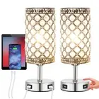 Tomshine Crystal Table Night Beside Dual USB Ports 3 Levels H0E2