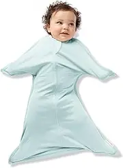SleepingBaby Zipadee-Zip Transition Swaddle - Cozy Baby Swaddle Blanket with Zipper Convenience - Roomy Wearable Blanket for Easy Diaper Changes - Classic Mint, X-Small (3-6 Month)