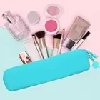 Mini Pen Silicone Storage Bag Pencil Zipper Pouch Cosmetic Makeup Supply Green