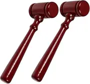 GARVALON Solid Wood Judge Hammer Set Red Auction Sale Gavel Gavel Accessory for Judge Costumes for Lawyers Auctioneers
