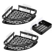 2 Corner Bathroom Shelf Holders, Shampoo and Soap Organizer for Kitchen & Laundry