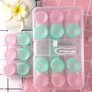 6 pairs Contact Lens Case Transparent Cosmetic Contact Lenses Storage Set Boxes