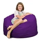 Ultimate Sack 3ft Bean Bag Chair, Oversized Indoor Comfy Lounger, Purple Suede