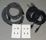 Wall Faceplate For Wall Mounted TV with Cable HDMI/Ethernet/Coax