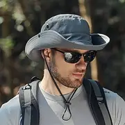 Men's Bucket Hat Sun Hat Fishing Hat Boonie hat Hiking Hat Black Deep Blue Polyester Travel Beach Outdoor Vacation Plain UV Sun Protection Sunscreen