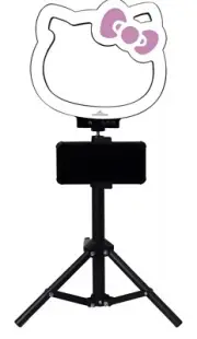 NWB Impressions Vanity Hello Kitty 10 Inch RGB Desk Ring Light Stand Phone K8