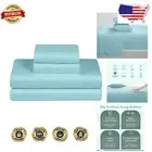 Cooling 300 Thread Count Aqua Cotton Sheet Set for Twin Beds - 3 Piece