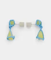 BOTTEGA VENETA Block blue wired Sterling silver drop earrings Korean jade stones