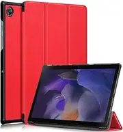Kepuch Custer Case for Samsung Galaxy Tab A8 2022 SM-X207,A8 2021 SM-X205 SM-X200,Ultra-Thin PU-Leather Hard Shell Cover for Samsung Galaxy Tab A8 2022 SM-X207,A8 2021 SM-X205 SM-X200 - Red