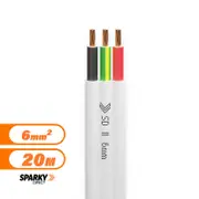 6.0mm Twin & Earth Flat Cable - Pvc / Pvc - 7-104-2ERB - 20mtr Cut