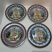 Sakura Debbie Mumm Haunted House Dessert Plates Halloween Set of 4 Sakura In Box