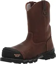[Georgia Boot] Rumbler Composite Toe Waterproof Pull-on Work Boot Black and Brown