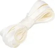 uxcell Double Fold Bias Tape for Sewing 2/5 Inch x 5.5 Yards Satin Pre-fold Continuous Binding Tape for Seaming Quilting Hemming Binding DIY Crafts, Beige White