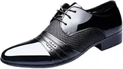 ZJSCNBE Large Size Men's Shoes Men's Business Formal Shoes Casual Men's Shoes(Black,41)