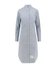 Thom Browne Buttoned Knee-Length Shirt Dress IT42 light blue