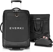 Everki Wheeled Carry-On Rolling Laptop Bag - Lightweight Trolley Bag Travel Friendly - Roller Luggage for Gamers, Rolling Bookbag for Business Travels, Up to 17.3-18.4" Carry On Luggage, EKB420 Black