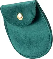 AKOOSY Elegant Small Jewelry Pouch with Snap Button Jewelry Storage Bag for Rings Necklaces Earrings and More present Bag for Travel and Special Occasions Dark