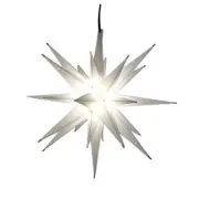 - 12" LED Moravian Star Tree Topper - Bright White Lighted 12 Inch White Led