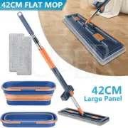 42CM Mop 360° Rotating Wet Cleaning Magic Self Wringing Mop + Foldable Bucket