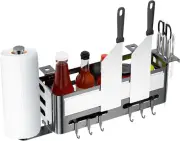 Blackstone Griddle Caddy with Magnetic Tool Holder & J-Hooks for BBQ Storage