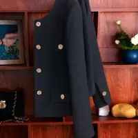 在飛比找ETMall東森購物網優惠-小香風名媛短款黑色春秋西裝外套