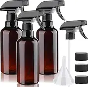 3 Pack Plastic Spray Bottles Empty Spray Bottle 10oz/300ml Heavy Duty Spraying Bottles Mist/Stream Water Bottle for Cleaning Solutions, Essential Oils, Hair (Amber)