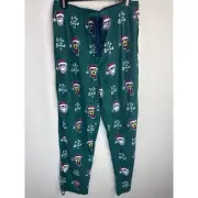 Life Is Good Dog Santa Pattern Pajama Pants Men's Small NWT