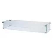 Shine Company Rectangular Traditional Tempered Glass Firepit Wind Guard in Green
