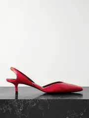[Loulou de Saison] Loulou de Saison - Akila Leather Slingback Pumps - Red - IT38 IT 38 Red