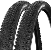 2 x FITTOO Bike Bicycle Tire, Mountain Bike Rubber Tire, 26in, 27.5in, 29in, Great Traction, Fast Rolling, Long Lasting, Black with Carbon Steel Beads（2PCS Packed）