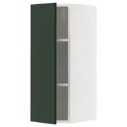 METOD wall cabinet with shelves, white/Havstorp deep green, 30x37x80 cm