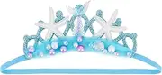 YARIEW Mermaid Headband for Girls Sparkly Pearl Mermaid Tail Headband Starfish Headband for Little Girl Hair Accessories