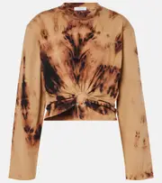 [Rabanne] Rabanne Tie-dye cotton jersey T-shirt AU 14 black