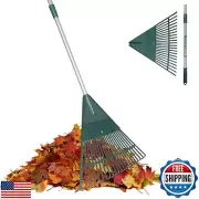 ORIENTOOLS Garden Leaf Rake, Garden Rakes for Lawns Leaves with Adjustable Ha