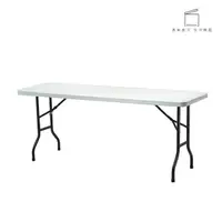在飛比找momo購物網優惠-【勇氣盒子】台灣製造 多用途塑鋼折合桌 白色 183 x 6