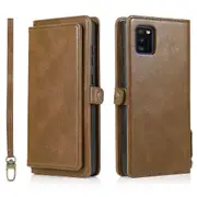 Samsung A41 A40 A33 A32 Case, Card Slot Holder Cash Pocket PU Leather, Brown - Samsung A41 Eu