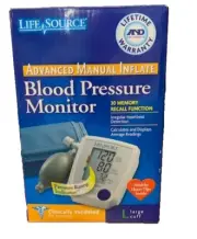A&D Medical Advanced Manual Inflate Blood Pressure Monitor, Large Cuff