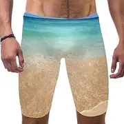 [VBFOFBV] Men's Printed Jammer Swimsuit Swim Shorts, Black White Wave Pattern Art Modern