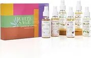 White Sage Smudge Spray Gift Set by Aromafume | 6x50ml/1.7 fl oz | White Sage with Rose, Lavender, Palo Santo, Sandalwood, Frankincense | Sage Sprays for Cleansing Negative Energy & Protection