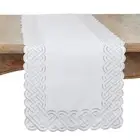 Braid Embroidered Table Runner, 16"x90", Silver