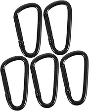 SUPVOX 5Pcs Lightweight Aluminum Alloy Carabiner Clip Key Chain Buckle Durable Hook for Backpack Keys Flashlights for Camping Hiking and Daily Use
