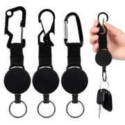 3 Pack Retractable Key Chain Badge Holder Keyring Clip with Steel Wire Rope