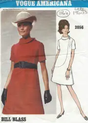 1968 Vintage VOGUE Sewing Pattern DRESS B36 (1164) By Bill Blass