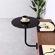 Round Pub Bar Table, Small Modern Coffee Meeting Table Accent Nightstand End Bedside Tables, Cocktail Table Black Tea Able Snack Table Wall-Mounted(50x50x45cm(19.7x19.7x17.7inch))