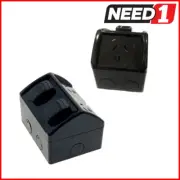 CROWN Weatherproof 1 2 3 GPO Power Point Waterproof 10A IP53 Double Black