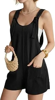 [BOYSSPAA] Ladies Dungarees Sleeveless Short Playsuit with Front Pockets Baggy Maternity Jumpsuit Loose Fit Overalls Summer Trousers for Women