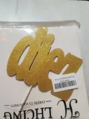 Premium Cake Topper Top Party Glitter Sparkle Diez Gold Spanish 10 Birthday