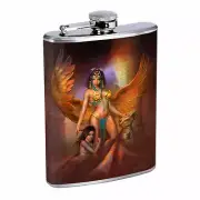 Egyptian Pin Up Girls D7 Flask 8oz Stainless Steel Hip Drinking Whiskey