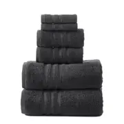 Logan & Mason Super Duet 6PC Towel Set- Charcoal