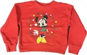 NEW DISNEY MINNIE MOUSE UGLY CHRISTMAS SWEATER FLEECE PULLOVER YOUTH GIRLS